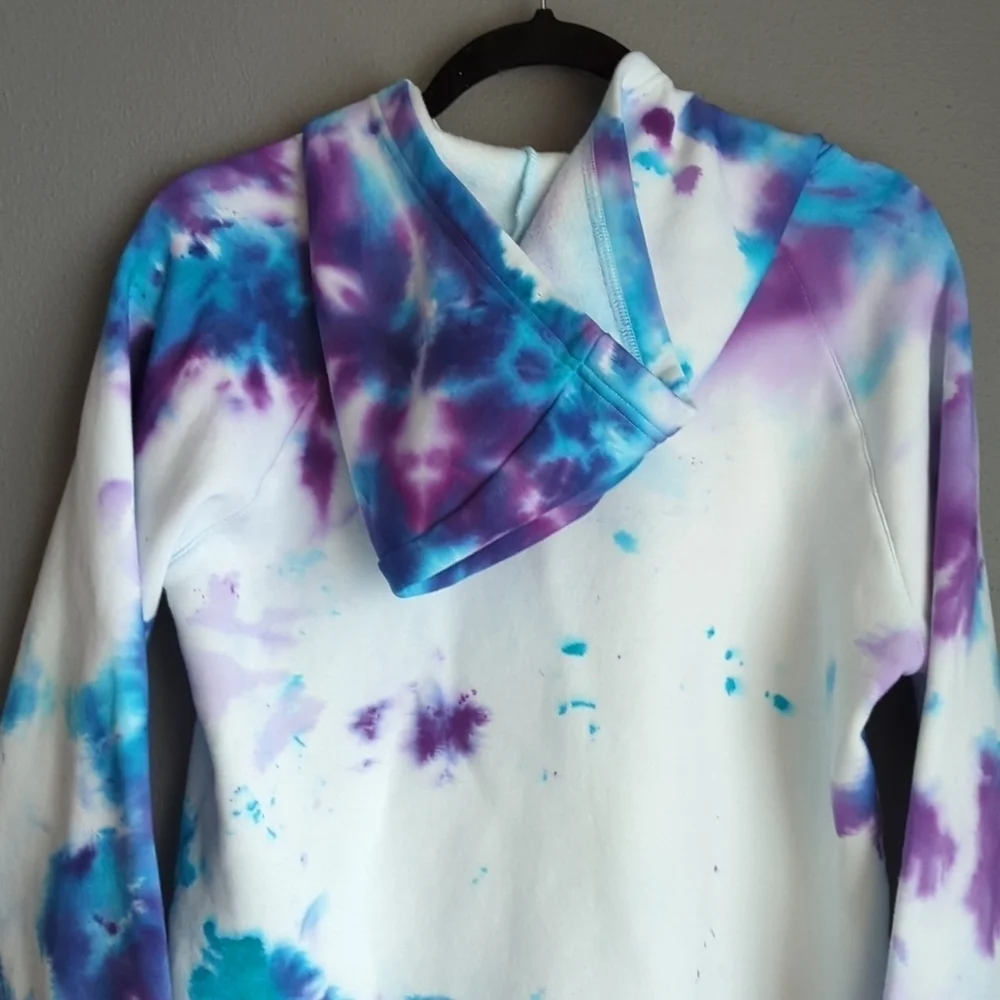 Tie dye Adidas Hoodie. Women's hoodie. Custom tie dye. Women's Medium hoodie - Picture 8 of 8